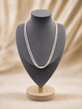 Classic white double-strand pearl necklace front view